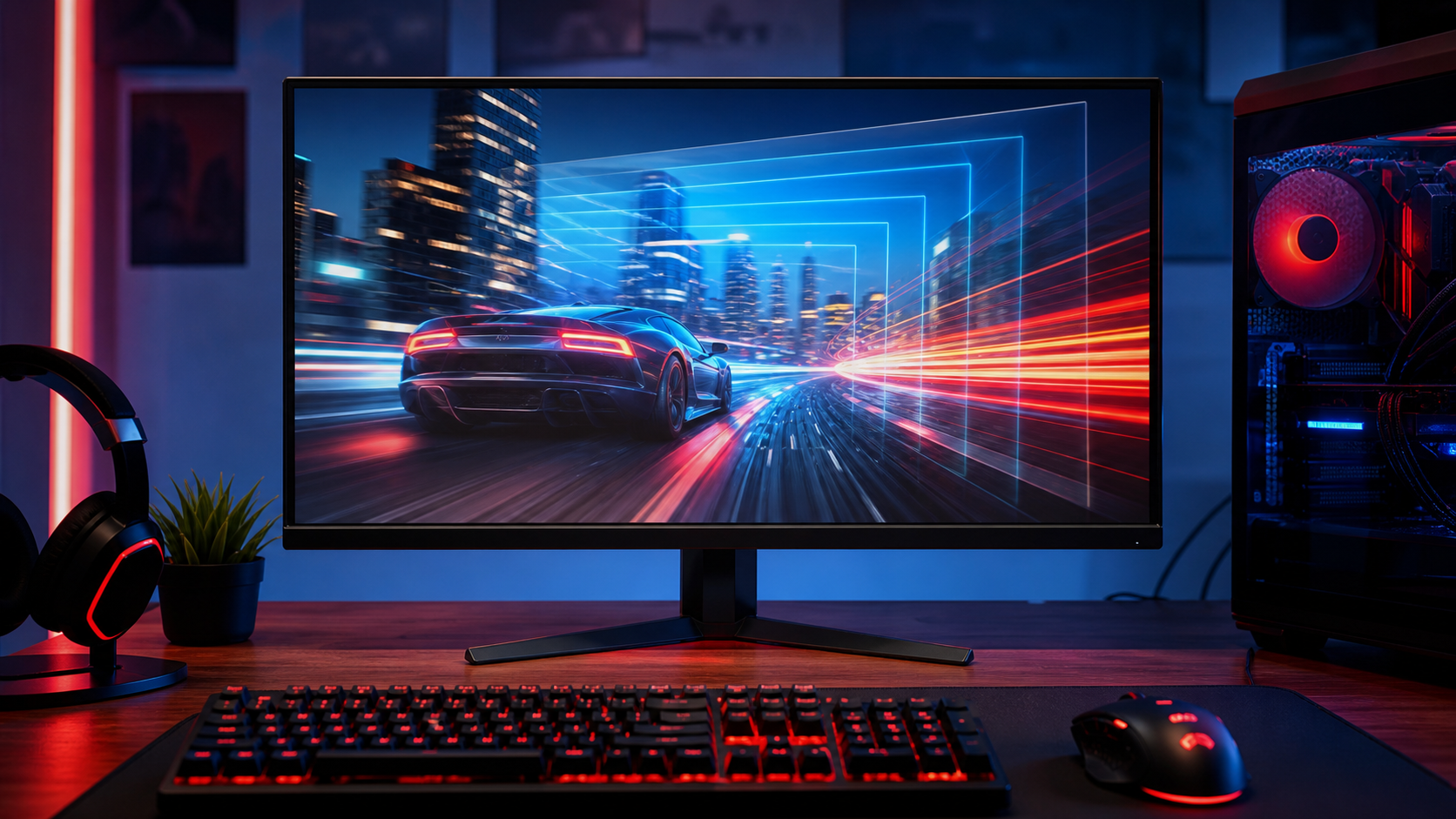 Gaming monitor met snelle beweging en vloeiende FPS
