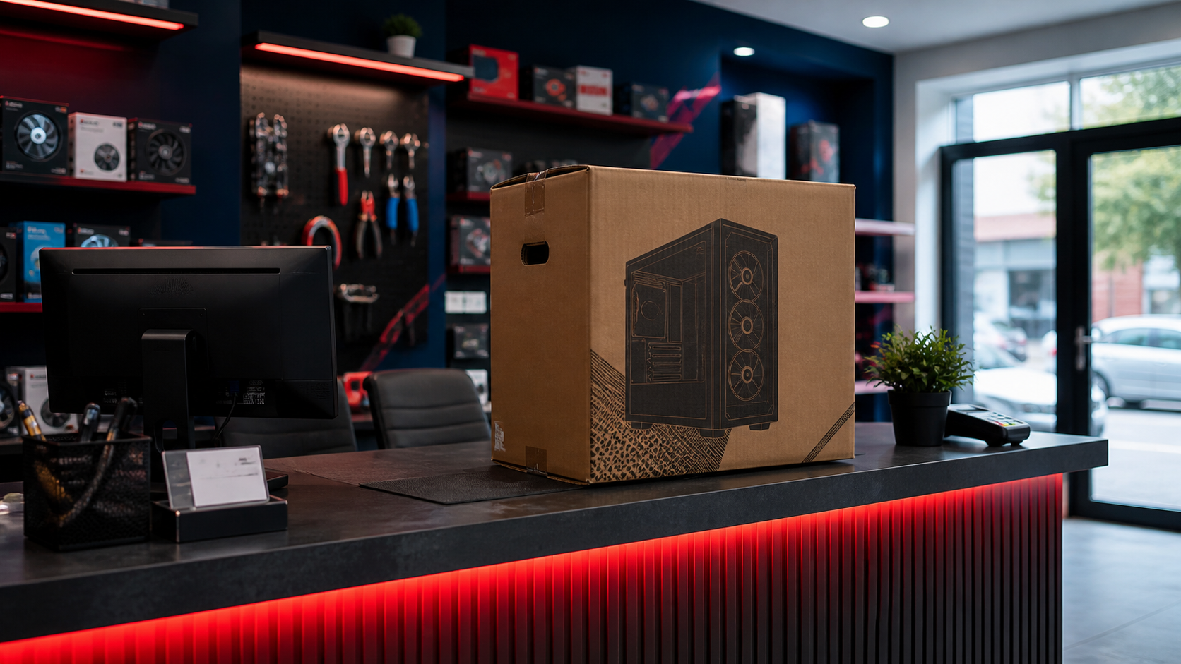 Gaming PC pakket klaar voor afhalen in winkel