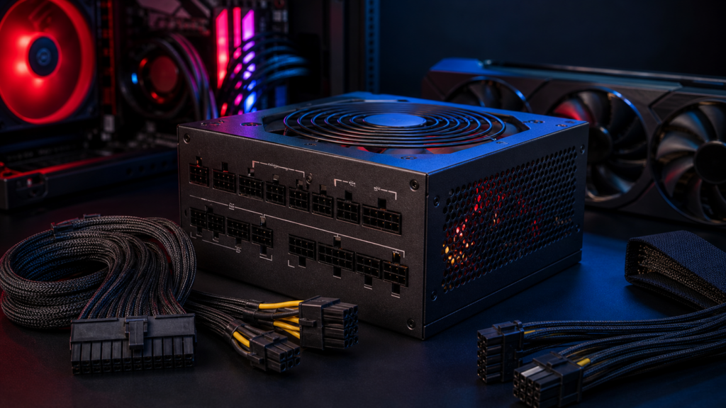 Gaming PC voeding en modulaire PSU met kabels