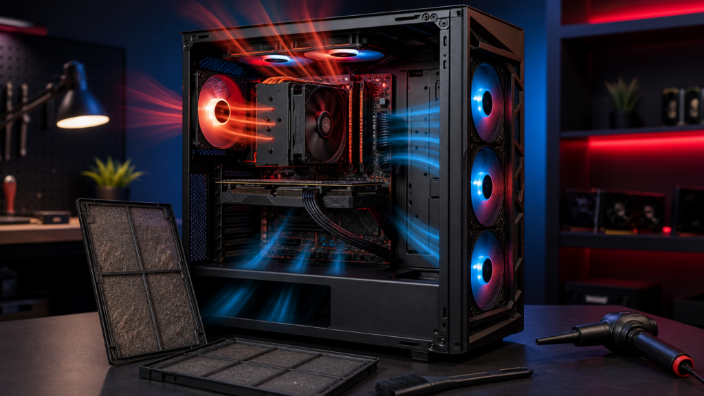 Gaming PC airflow en koeling met ventilatoren