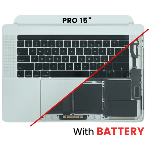 Top case met accu en toetsenbord (ANSI US) voor MacBook Pro 15″ A1990 (2018-2019) (Silver)
