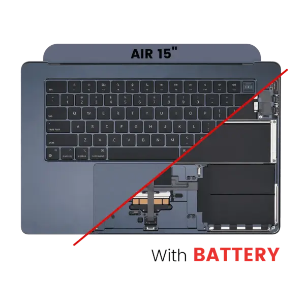 Top case met accu en toetsenbord (ANSI US) voor MacBook Air 15″ A2941 (2023) (Midnight)