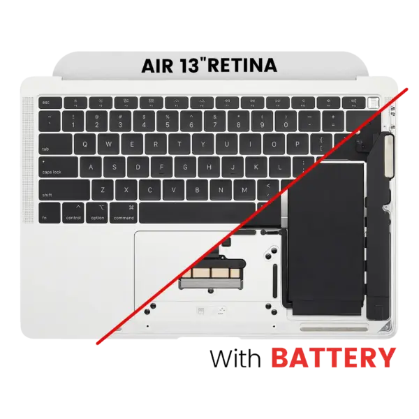 Top case met accu en toetsenbord (ANSI US) voor MacBook Air 13″ A1932 (2018-2019) (Silver)