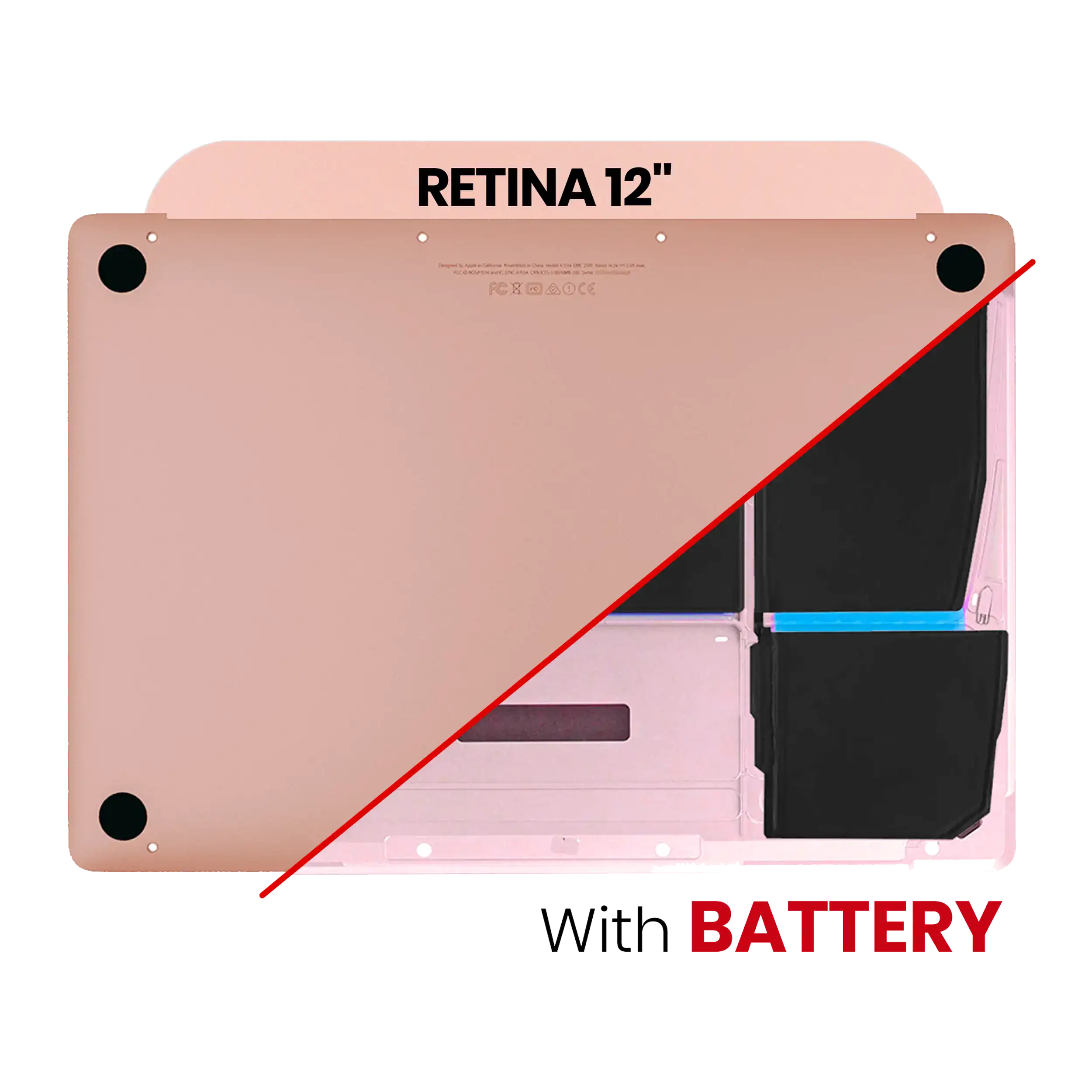 1741200763-67c89d7b92efd Onderplaat (bottom case) met accu (A1705) voor MacBook 12″ A1534 (2016-2017) (Rose Gold)