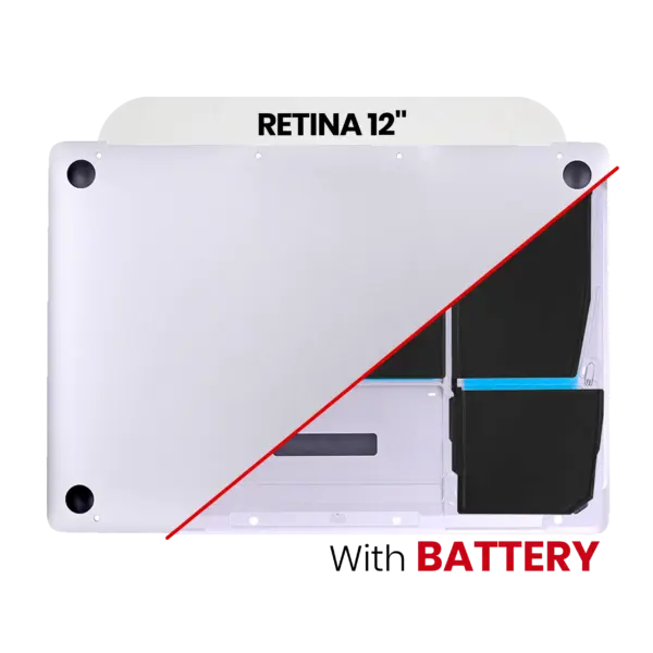 Onderplaat (bottom case) met accu (A1705) voor MacBook 12″ A1534 (2016-2017) (Silver)