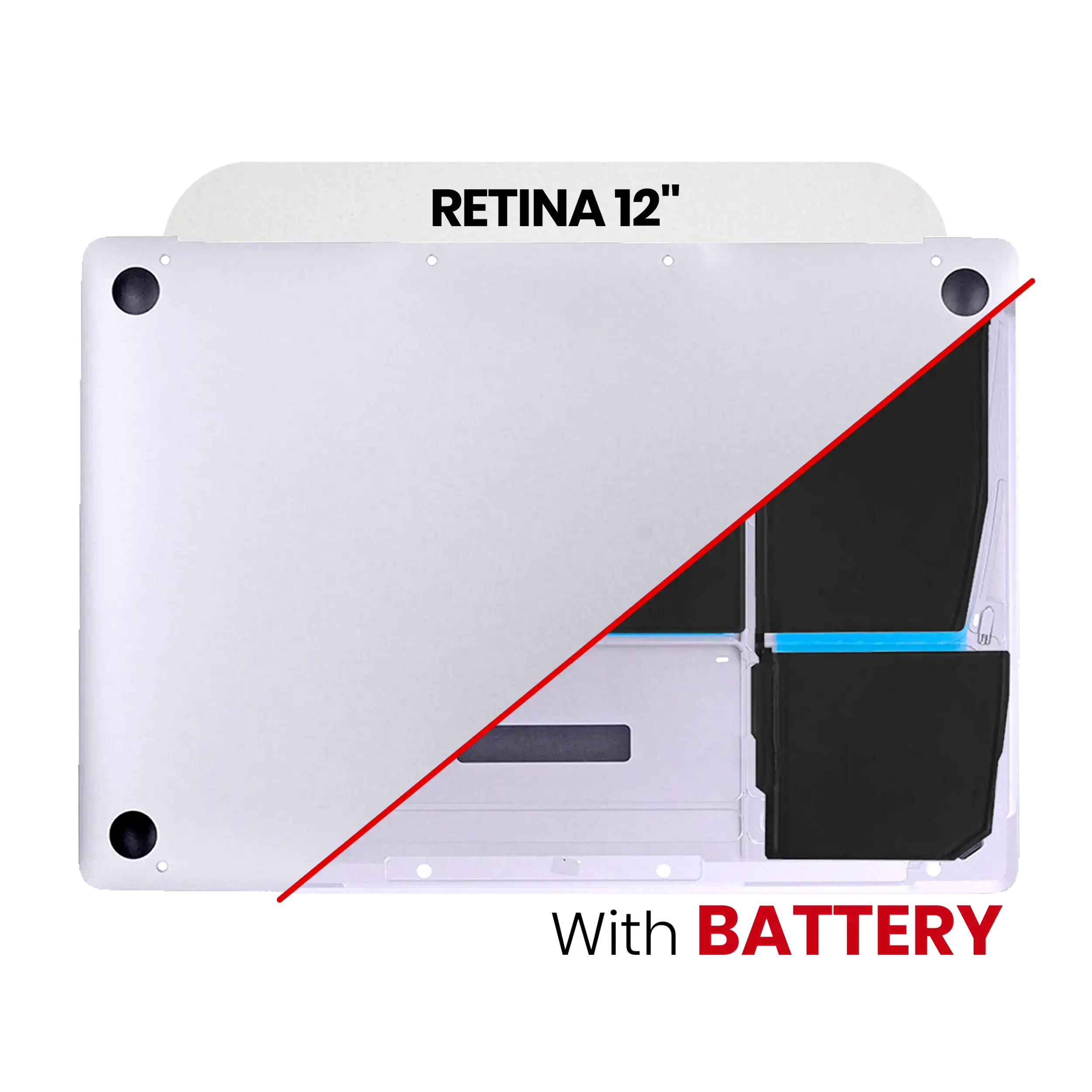 1741215596-67c8d76c1861c Onderplaat (bottom case) met accu (A1705) voor MacBook 12″ A1534 (2016-2017) (Silver)