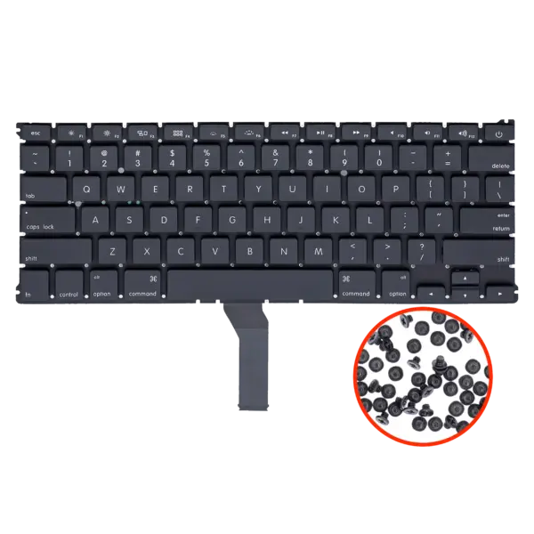 Toetsenbord met verlichting en schroeven (US-Engels) voor MacBook Air 13″ A1466 (2012-2017) / A1369 (2011)