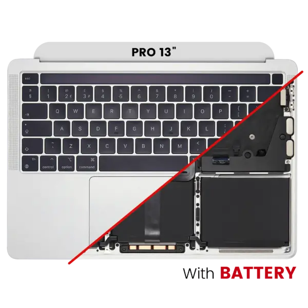 Top case met accu en toetsenbord (ANSI US) voor MacBook Pro 13″ A2338 (2020) (M1) (Silver)