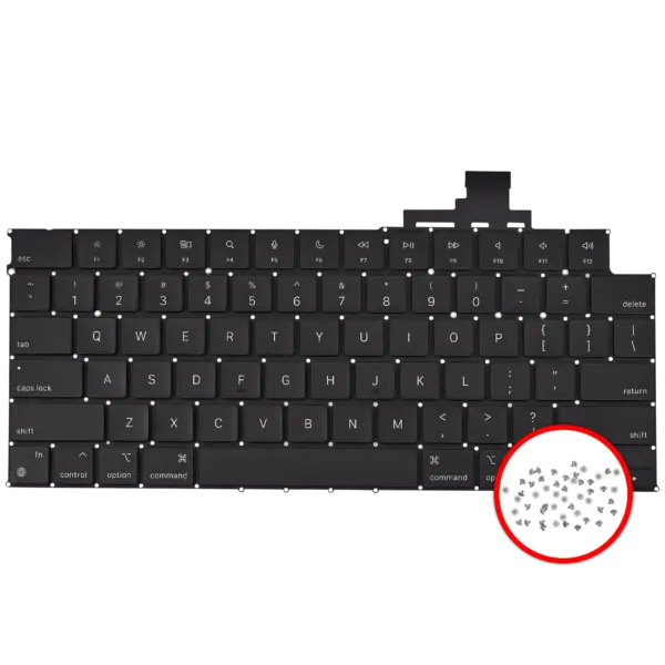 Toetsenbord met verlichting en schroeven voor MacBook Air 15″ (A3114 / Mid 2024) (US-Engels)