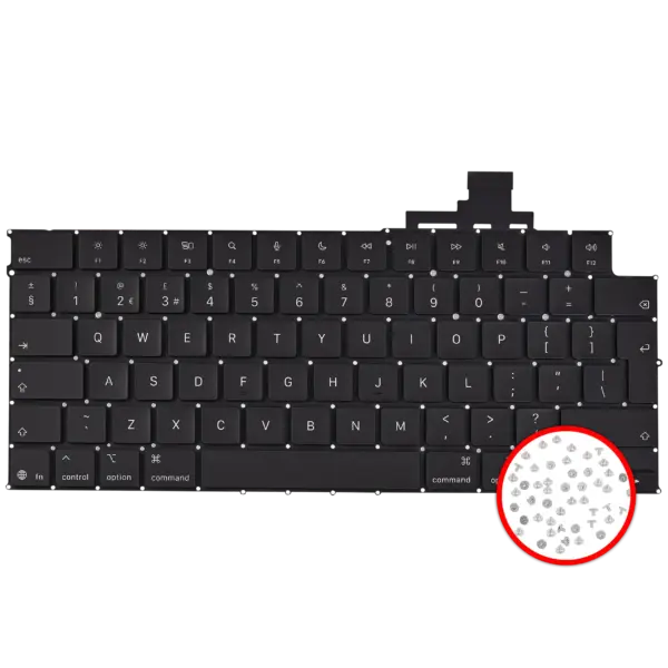 Toetsenbord met verlichting en schroeven voor MacBook Air 15″ (A3241 / Early 2025) (UK English)