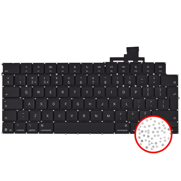 Toetsenbord met verlichting en schroeven voor MacBook Air 13″ (A3240 / Early 2025) (UK English)