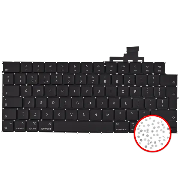 Toetsenbord met verlichting en schroeven voor MacBook Air 13″ (A3113 / Mid 2024) (UK English)