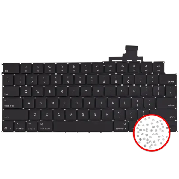 Toetsenbord met verlichting en schroeven voor MacBook Air 13" (A3240 / Early 2025) (US-Engels)