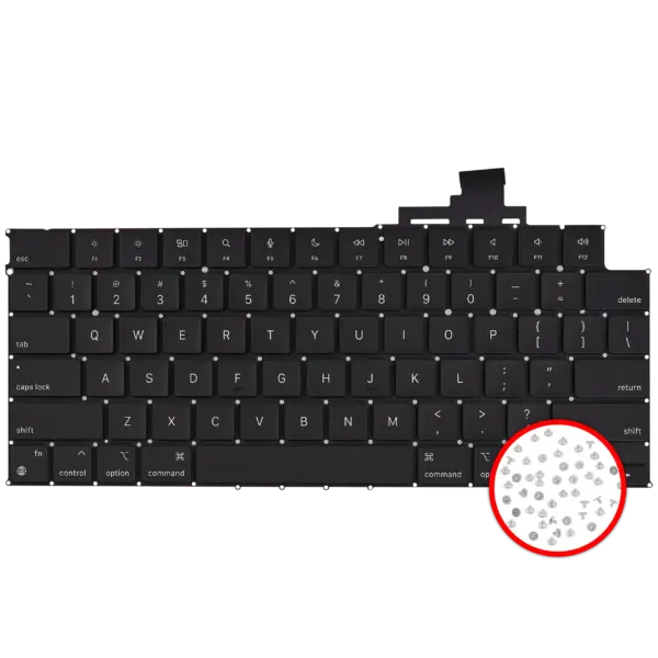 Toetsenbord met verlichting en schroeven voor MacBook Air 13″ (A3113 / Mid 2024) (US-Engels)
