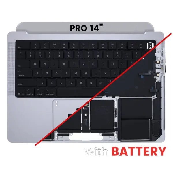 Top case met accu en toetsenbord (ANSI US) voor MacBook Pro 14″ A3434 (2025) (Silver)