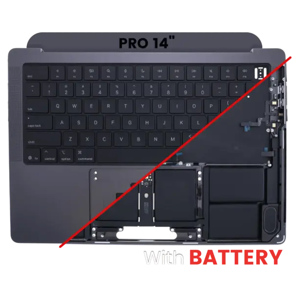 Top case met accu en toetsenbord (ANSI US) voor MacBook Pro 14″ A3434 (2025) (Space Black)