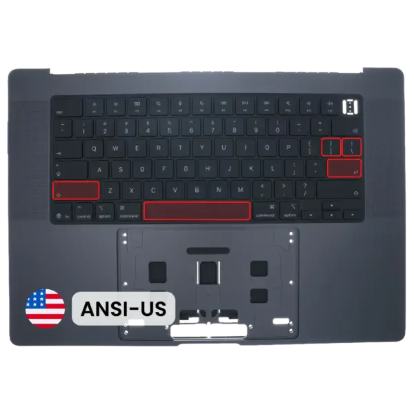 Top case met toetsenbord (ANSI US) voor MacBook Pro 16″ A3428 / A3429 (2026) (Space Black)