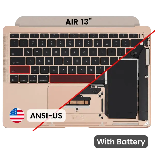 Top case met accu en toetsenbord (ANSI US) voor MacBook Air 13" A1932 (2018-2019) (Rose Gold)