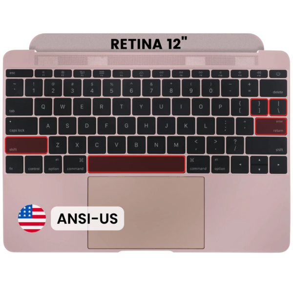Top case met toetsenbord (ANSI US) voor MacBook 12″ A1534 (2016-2017) (Rose Gold)
