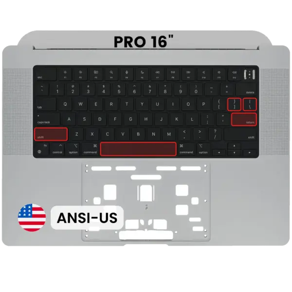 Top case met toetsenbord (ANSI US) voor MacBook Pro 16" A2485 (2021) / A2780 (2023) (Space Gray)