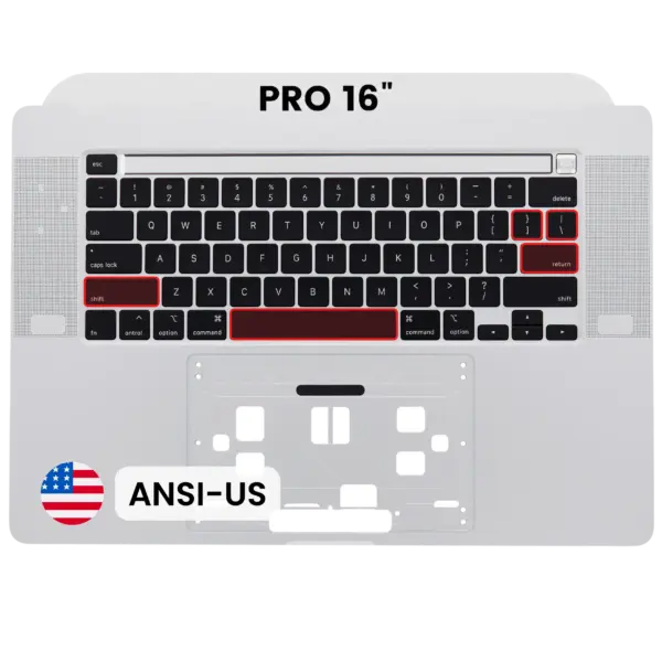 Top case met toetsenbord (ANSI US) voor MacBook Pro 16″ A2141 (2019) (Silver)