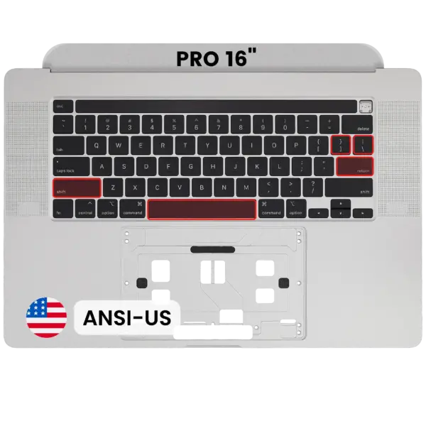 Top case met toetsenbord (ANSI US) voor MacBook Pro 16″ A2141 (2019) (Silver)