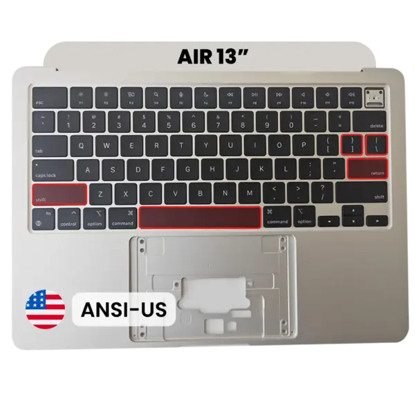 Top case met toetsenbord (ANSI US) voor MacBook Air 13″ A2681 (2022) (Starlight)