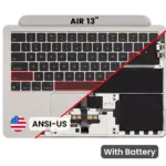 Top case met accu en toetsenbord (ANSI US) voor MacBook Air 13″ A2681 (2022) (Starlight)