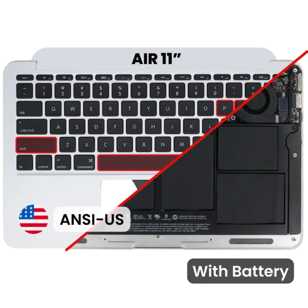 Top case met accu en toetsenbord (ANSI US) voor MacBook Air 11″ A1465 (2013-2015)