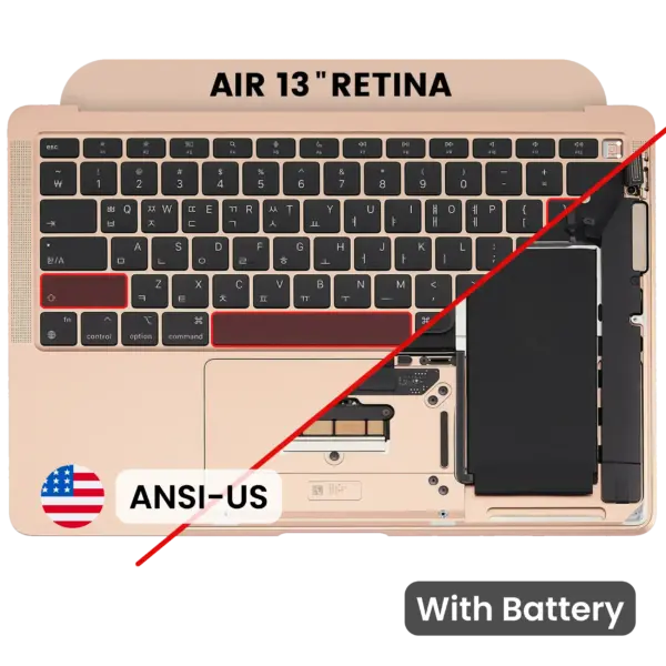 Top case met accu en toetsenbord (ANSI US) voor MacBook Air 13″ A2337 (2020) (Gold)