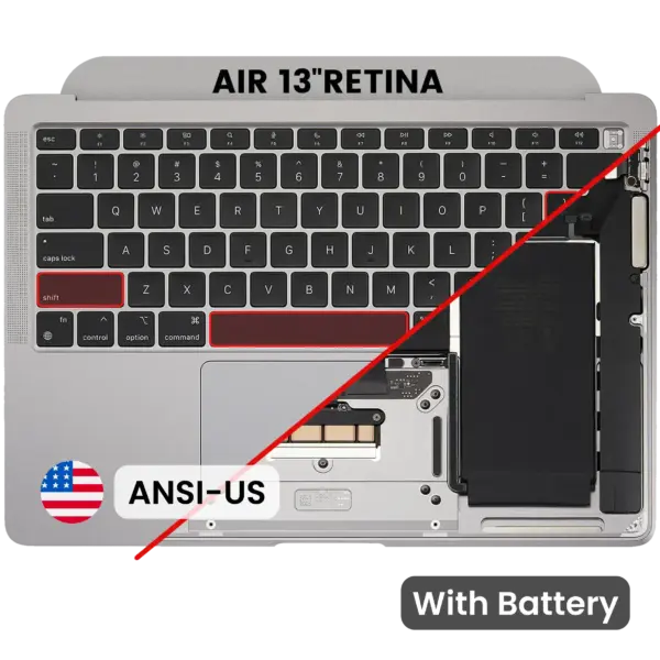 Top case met accu en toetsenbord (ANSI US) voor MacBook Air 13″ A2337 (2020) (Space Gray)