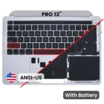 Top case met accu en toetsenbord (ANSI US) voor MacBook Pro 13″ A2338 (2020-2023) (Silver)