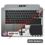 Top case met accu en toetsenbord (ANSI US) voor MacBook Air 15″ A3114 (2024) (Space Gray)