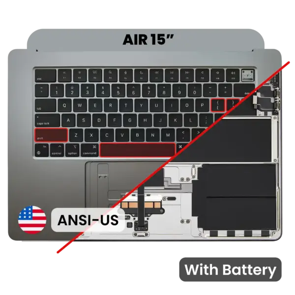 Top case met accu en toetsenbord (ANSI US) voor MacBook Air 15″ A3114 (2024) (Space Gray)