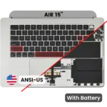 Top case met accu en toetsenbord (ANSI US) voor MacBook Air 15″ A3114 (2024) (Silver)