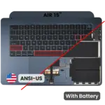 Top case met accu en toetsenbord (ANSI US) voor MacBook Air 15″ A3114 (2024) (Midnight)