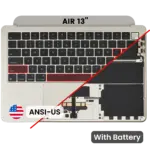 Top case met accu en toetsenbord (ANSI US) voor MacBook Air 13″ A3113 (2024) (Starlight)