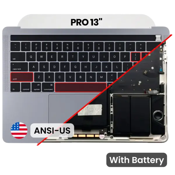 Top case met accu en toetsenbord (ANSI US) voor MacBook Pro 13″ A1706 (2016) (Space Gray)