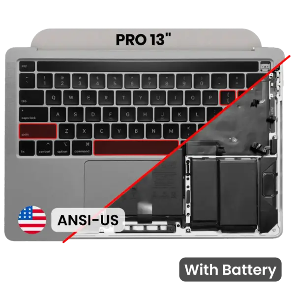 Top case met accu en toetsenbord (ANSI US) voor MacBook Pro 13″ A2251 (2020) (Space Gray)