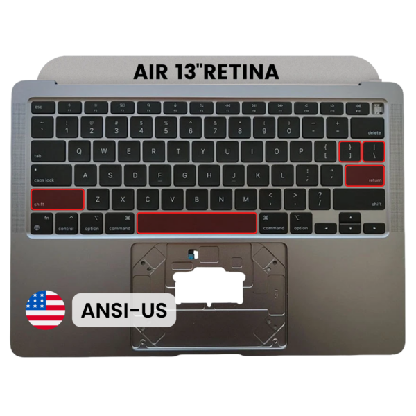 Top case met toetsenbord (ANSI US) voor MacBook Air 13″ A2337 (2020) (Space Gray)