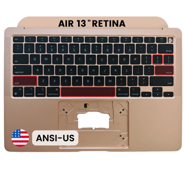 Top case met toetsenbord (ANSI US) voor MacBook Air 13″ A2337 (2020) (Gold)