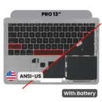 Top case met accu en toetsenbord (ANSI US) voor MacBook Pro 13″ A1708 (2016) (Space Gray)