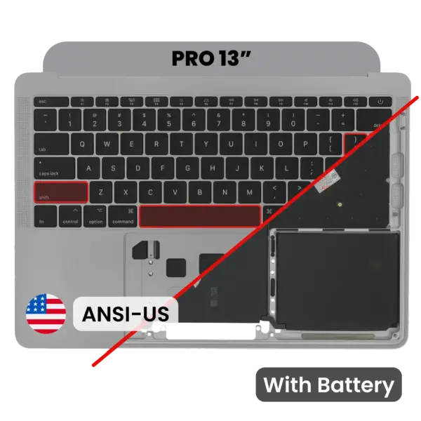 Top case met accu en toetsenbord (ANSI US) voor MacBook Pro 13″ A1708 (2016) (Space Gray)