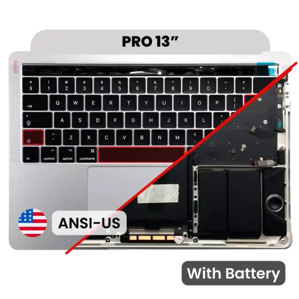 Top case met accu en toetsenbord (ANSI US) voor MacBook Pro 13″ A1706 (2016) (Silver)