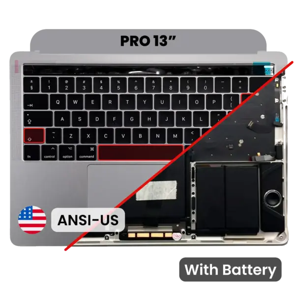 Top case met accu en toetsenbord (ANSI US) voor MacBook Pro 13″ A1706 (2016-2017) (Space Gray)