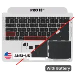 Top case met accu en toetsenbord (ANSI US) voor MacBook Pro 13″ A1708 (2016) (Silver)