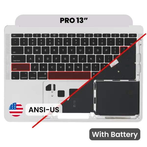 Top case met accu en toetsenbord (ANSI US) voor MacBook Pro 13″ A1708 (2016) (Silver)