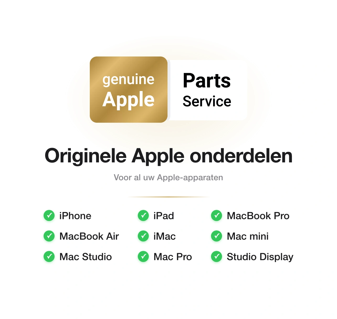 Originele Apple onderdelen - genuine Apple Parts Service